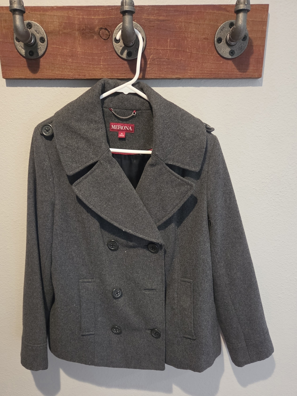 Merona Gray Short Peacoat Jacket